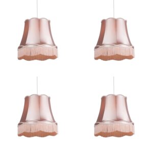 QAZQA 4er Set Retro Hängeleuchten Pink 45 cm Granny
