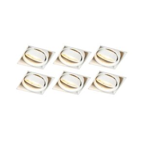 QAZQA 6er Set Einbaustrahler Weiß GU10 Schwenkbar Randlos Oneon