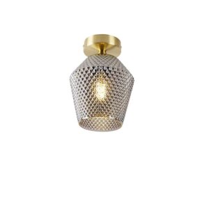 QAZQA Art Deco Deckenleuchte Messing mit Rauchglas Karce