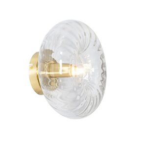 QAZQA Art Deco Wandleuchte Gold mit Glas Ayesha