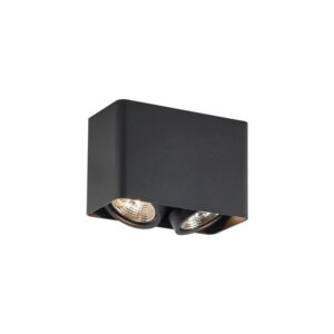 QAZQA Design Aufbaustrahler Schwarz GU10 70mm 2 Flammig Dreh  und Schwenkbar Vox