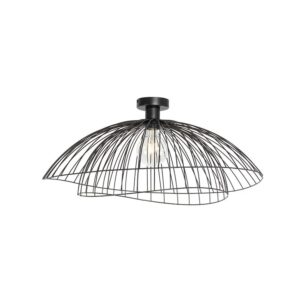 QAZQA Design Deckenleuchte Schwarz mit Doppeltem Schirm 66cm Pua