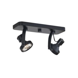 QAZQA Design Deckenstrahler Schwarz GU10 70mm 2 Flammig Verstellbar Vo