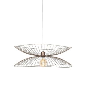 QAZQA Design Hängeleuchte DunkelBronze mit Doppeltem Schirm Pua