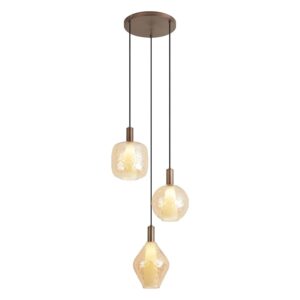 QAZQA Design Pendelleuchte DunkelBronze 3 Flammig Ard