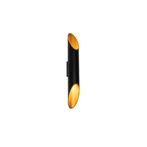 QAZQA Design Wandleuchte Schwarz mit Gold Organo L