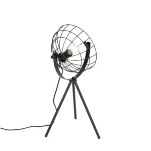 QAZQA Industrielle Stativ Tischlampe Schwarz Verstellbar Hanze