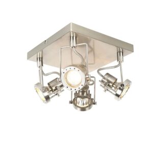 QAZQA Industriestrahler 4 Flammig Schwenkbar Suplux