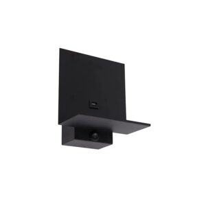 QAZQA Moderne Wandleuchte Schwarz inkl  USB Anschluss Flero