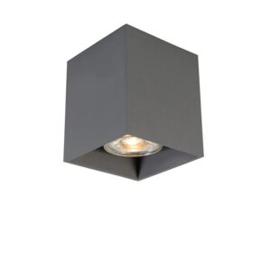 QAZQA Moderner Aufbaustrahler Dunkelgrau GU10 50mm Qubo