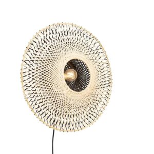 QAZQA Orientalische Wandleuchte Rattan 50 cm mit Stecker Rina