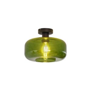 QAZQA Retro Deckenleuchte Schwarz mit Grünglas Bizle