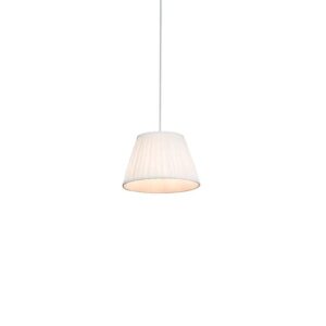 QAZQA Retro Hängelampe Creme 25 cm Plissee