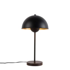 QAZQA Retro Tischlampe Schwarz mit Gold Magnax
