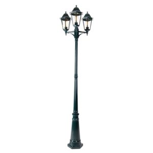 QAZQA Rustikale Außenlaterne Dunkelgrün 3 Licht IP44 New Orleans
