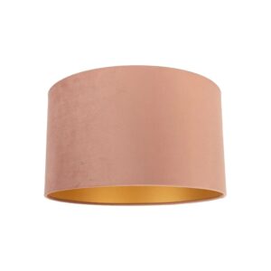 QAZQA Samt Lampenschirm Rosa 35 35 20 mit Goldener Innenseite