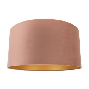 QAZQA Samt Lampenschirm Rosa 50 50 25 mit Goldener Innenseite