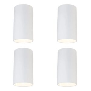 QAZQA Set mit 4 Modernen AufbauSpots Weiß 5