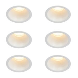 QAZQA Set mit 6 Einbaustrahlern Weiß GU10 35mm IP44 Dept