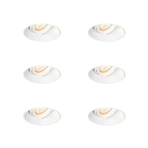QAZQA Set mit 6 Modernen Einbaustrahlern Weiß GU10 Rund Trimless Oneon