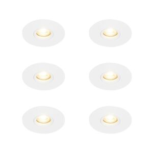 QAZQA Set mit 6 Moderner Einbaustrahler Weiß 12 cm Buco