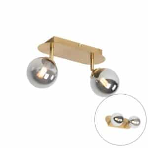 QAZQA Spot Gold 2 Licht Verstellbar mit Rauchglas Athen