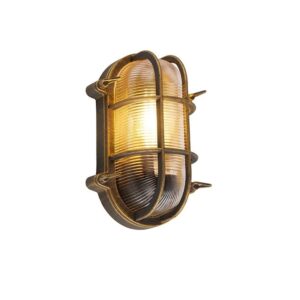 QAZQA Wand  und Deckenleuchte Gold   Messing Oval IP44 Noutica