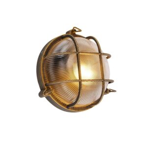 QAZQA Wand  und Deckenleuchte Gold   Messing Rund IP44 Noutica