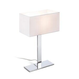 Rendl Tischleuchte Plaza M Weiß Chrom 15 W