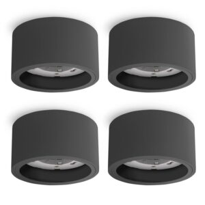 SSC-LUXon 4 Stück CELI-X LED Deckenaufbaustrahler Anthrazit Flach mit GX53 Fassung