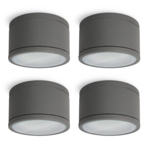 SSC-LUXon 4er Set CELI-WX Aufbaustrahler Flach IP44 Anthrazit Ohne GX53 Lampe
