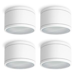 SSC-LUXon 4er Set Celi-WX LED Aufbauspot Weiß IP44 ohne Leuchtmittel mit GX53 Fassung