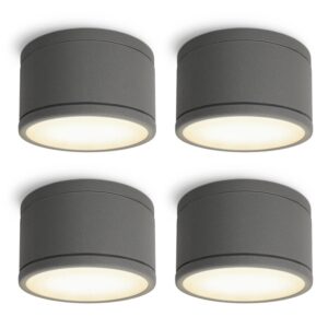 SSC-LUXon 4er Set Celi-WX LED Feuchtraumstrahler Anthrazit Rund IP44 mit GX53 5W Warmweiß