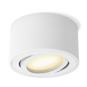 SSC-LUXon Celi-1WM LED Aufbauspot Schwenkbar Dimmbar Weiß Rund mit LED Modul Warmweiß