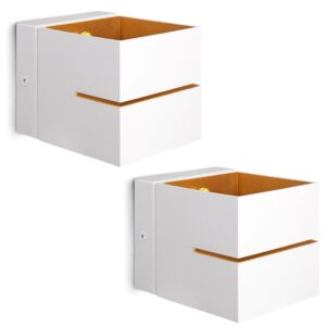 SSC-LUXon KOURA 2er Set Wandleuchte Weiß Gold Up Down Lichtschlitz G9 Innen