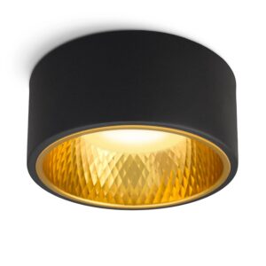 SSC-LUXon OLINO LED Aufbaustrahler Schwarz Rund mit Wechselbarer Front Gold oder Silber GX53