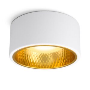 SSC-LUXon OLINO LED Deckenlampe Weiß Rund mit Wechselbarer Front Gold oder Silber GX53