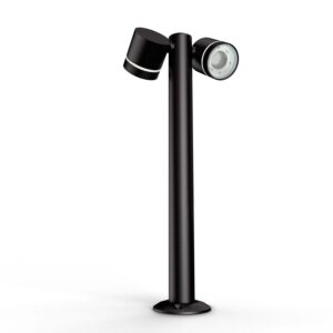 SSC-LUXon Ulica Sockelleuchte Außen Schwarz mit 2x GX53 Fassung IP54 Schwenkbar 230V