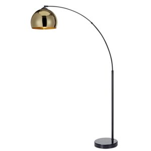 Teamson Home Arquer Bogenlampe Gold Schwarz für Wohnzimmer
