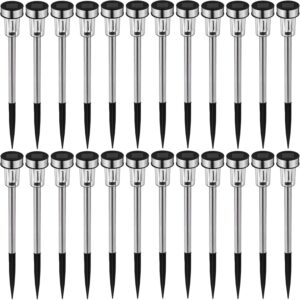 Tectake 24 Er Set Led Solarlampen  Kaltweiß Wasserdicht  4 70 x 4 70 x 37 cm Silber