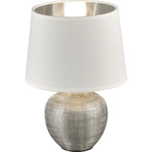 Trio Tischleuchte Luxor H: 26 cm Weiß-Silber