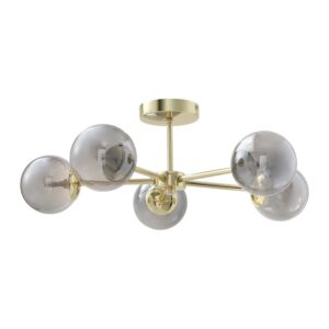 Vente-unique Deckenleuchte Sofia Grau  Goldfarben 58.5 cm