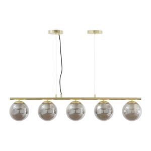 Vente-unique Hängeleuchte Und Kronleuchter Sofia Grau  Goldfarben 100 cm