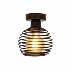 ZMH Deckenleuchte 1-flammig E27 Vintage Schwarz L 16cm Metall Flurlampe