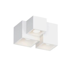 ZMH Deckenleuchte 3-flammig GU10 Weiß Eckig Aufbaustrahler Modern Gips Max 25W