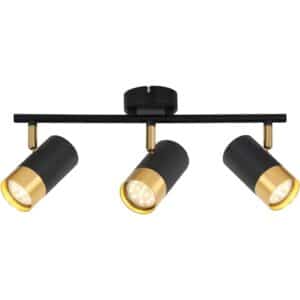 ZMH LED Deckenstrahler 3 Flammig 350 Grad Drehbar Schwarz Vintage ohne Leuchtmittel