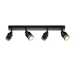 ZMH Modern Deckenstrahler 4-flammig Schwenkbar Schwarz Metall GU10 ohne Leuchtmittel