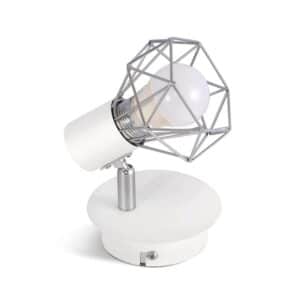 ZMH Wandleuchte Retro Wandstrahler Weiß E14 Verstellbar 1-Flammig 350 Grad Max. 40 W