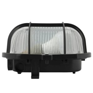 e2 elektro LED-Ovalleuchte mit Kunststoffkorb Schwarz 18