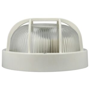 e2 elektro LED-Rundleuchte mit Kunststoffkorb Weiß Ø 18